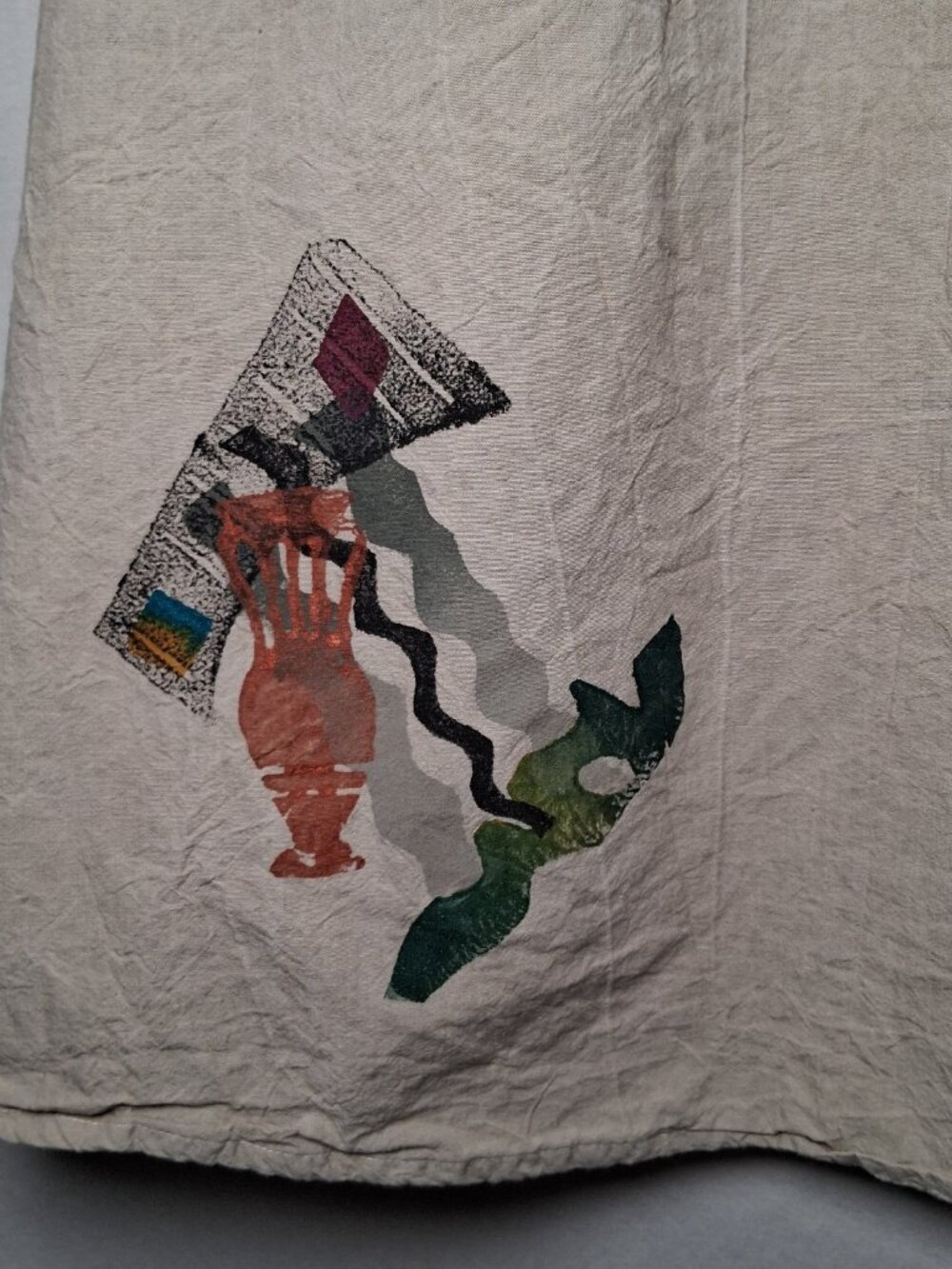 Play Alegre Skirt S Natural Hand Painted Wearable Art To Wear Lagenlook Artsy - Picture 13 of 16